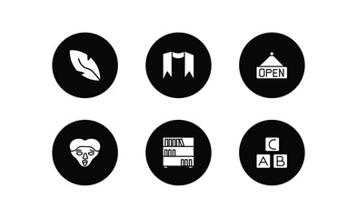 Poster - education filled icons set. education filled icons pack included quill, sash, opened, quasimodo, book shelf, alphabet vector.