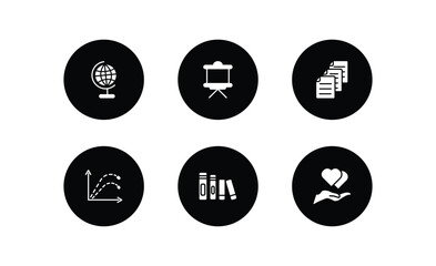 Poster - education filled icons set. education filled icons pack included classroom globe, writing whiteboard
