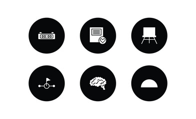 Poster - education collection. filled icons set. education collection. filled icons pack included digital timer, favorite book, canvas, halfway, human brain, semicircles vector.