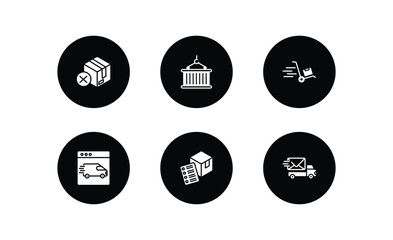 Poster - delivery and logistic filled icons set. delivery and logistic filled icons pack included delivery ca