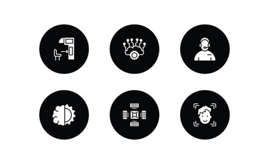 Poster - artificial intellegence filled icons set. artificial intellegence filled icons pack included sensorama, cloud intelligence, assistant, deformity, nano sensor, face recognition vector.