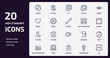 user interface outline icons set. user interface thin line icons pack such as checked, gallery, wrong, add user, store, envelope, voice recorder, go vector.