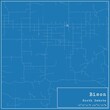 Blueprint US city map of Bison, South Dakota.