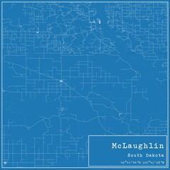  Blueprint US city map of McLaughlin, South Dakota.