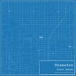 Blueprint US city map of Sisseton, South Dakota.