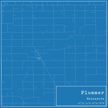 Blueprint US City Map Of Plummer, Minnesota.