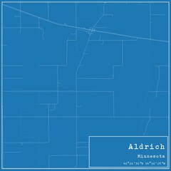  Blueprint US city map of Aldrich, Minnesota.
