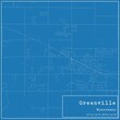 Blueprint US city map of Greenville, Wisconsin.
