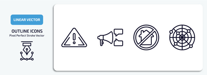 Poster - social media marketing outline icons set. social media marketing thin line icons pack included importance, ad, homeless, net vector.