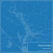 Blueprint US city map of Onalaska, Wisconsin.