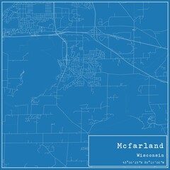  Blueprint US city map of Mcfarland, Wisconsin.
