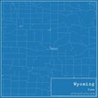 Blueprint US city map of Wyoming, Iowa.