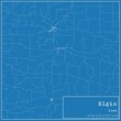 Blueprint US city map of Elgin, Iowa.