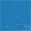 Blueprint US city map of Dunlap, Iowa.