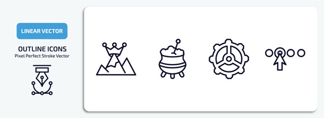 Poster - other outline icons set. other thin line icons pack included king of the hill, caudron, tings, prority vector.