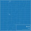 Blueprint US city map of Burt, Iowa.
