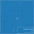 Blueprint US city map of Armstrong, Iowa.