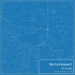 Blueprint US city map of Watersmeet, Michigan.