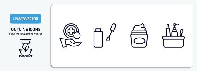 Poster - hygiene outline icons set. hygiene thin line icons pack included sanitary, dolled up, face cream, hygiene kit vector.