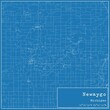Blueprint US city map of Newaygo, Michigan.
