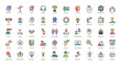 © Michael - Mentoring Line Color Icons Coaching Leadership Icon Set in Filled Outline Style 50 Vector Icons