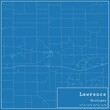 Blueprint US city map of Lawrence, Michigan.