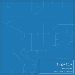  Blueprint US city map of Ingalls, Michigan.