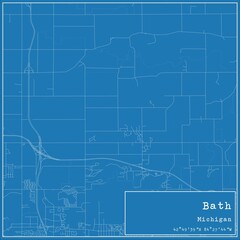  Blueprint US city map of Bath, Michigan.