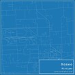 Blueprint US city map of Romeo, Michigan.
