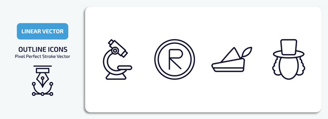 Poster - education outline icons set. education thin line icons pack included microscope, registered, robin hood, eugene onegin vector.