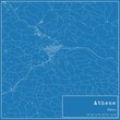 Blueprint US city map of Athens, Ohio.