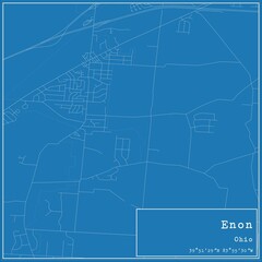  Blueprint US city map of Enon, Ohio.