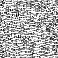 Aufkleber - Simple monochrome scribble abstract pattern. Seamless vector random texture