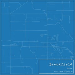  Blueprint US city map of Brookfield, Ohio.
