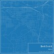 Blueprint US city map of Bedford, Ohio.