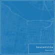 © Rezona - Blueprint US city map of Louisville, Kentucky.