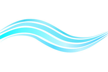 Wall Mural - abstract blue wave curve water flow editable line stroke element design transparent background graph