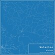 © Rezona - Blueprint US city map of Waterloo, Alabama.