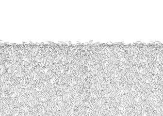 Poster - Grass fence rectangular boxwood shrubs. Ornamental plant for decorate of a park, a garden or a green fence. Foliage for spring and summer card design. Grass fence contour..