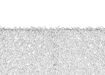 Poster - Grass fence rectangular boxwood shrubs wireframe. Ornamental plant for decorate of a park, a garden or a green fence. Foliage for spring and summer card design. Grass fence wireframe. 3D..