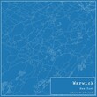 © Rezona - Blueprint US city map of Warwick, New York.