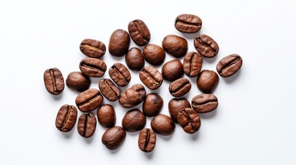 Wall Mural - coffee beans in white background