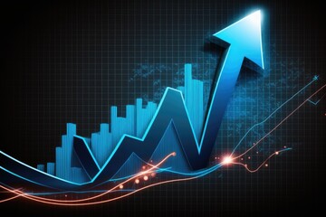 Poster - Financial graph on abstract background,business finance concept