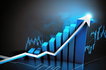 Poster - Financial graph showing growth in business or financial success concept