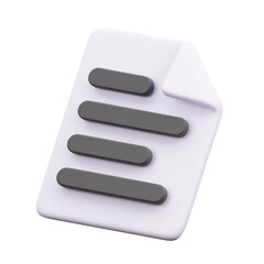 3D Text Document User Interface Illustration
