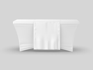 Wall Mural - trade show exhibition advertising table runner adjustable cloth banner or table cover. 3d render ill