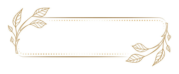 Wall Mural - Vector horizontal rectangle dotted frame with floral decoration