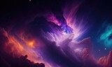 Fototapeta Sypialnia - Colorful nebular galaxy stars and clouds as universe wallpaper