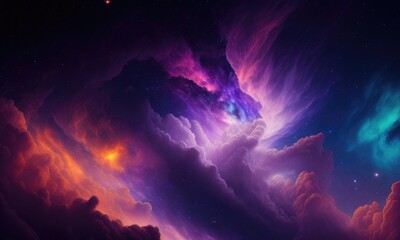 Wall Mural - Colorful nebular galaxy stars and clouds as universe wallpaper