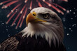 North American Bald Eagle on black background, AI